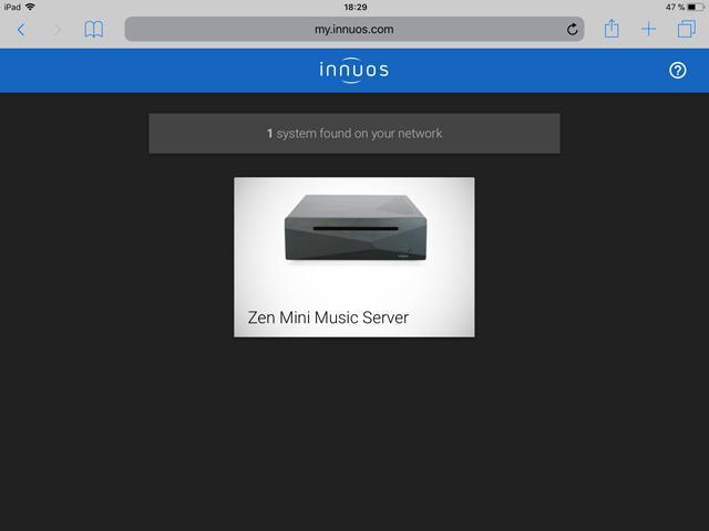 innuos musikserver dashboard