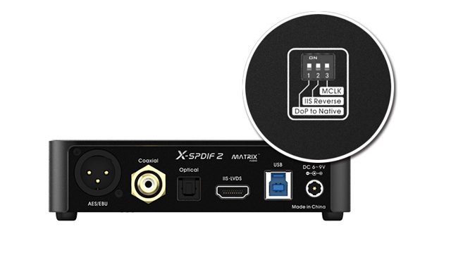 matrix audio usb formatwandler xspdif2 konfigurierbarer iis port
