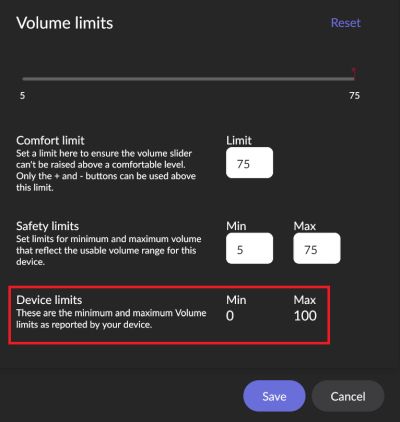 roon lautstaerkenbegrenzung geraete grenzwerte