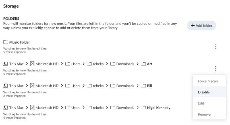 roon storage folders