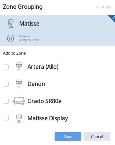 roon musikserver fuer zone grouping